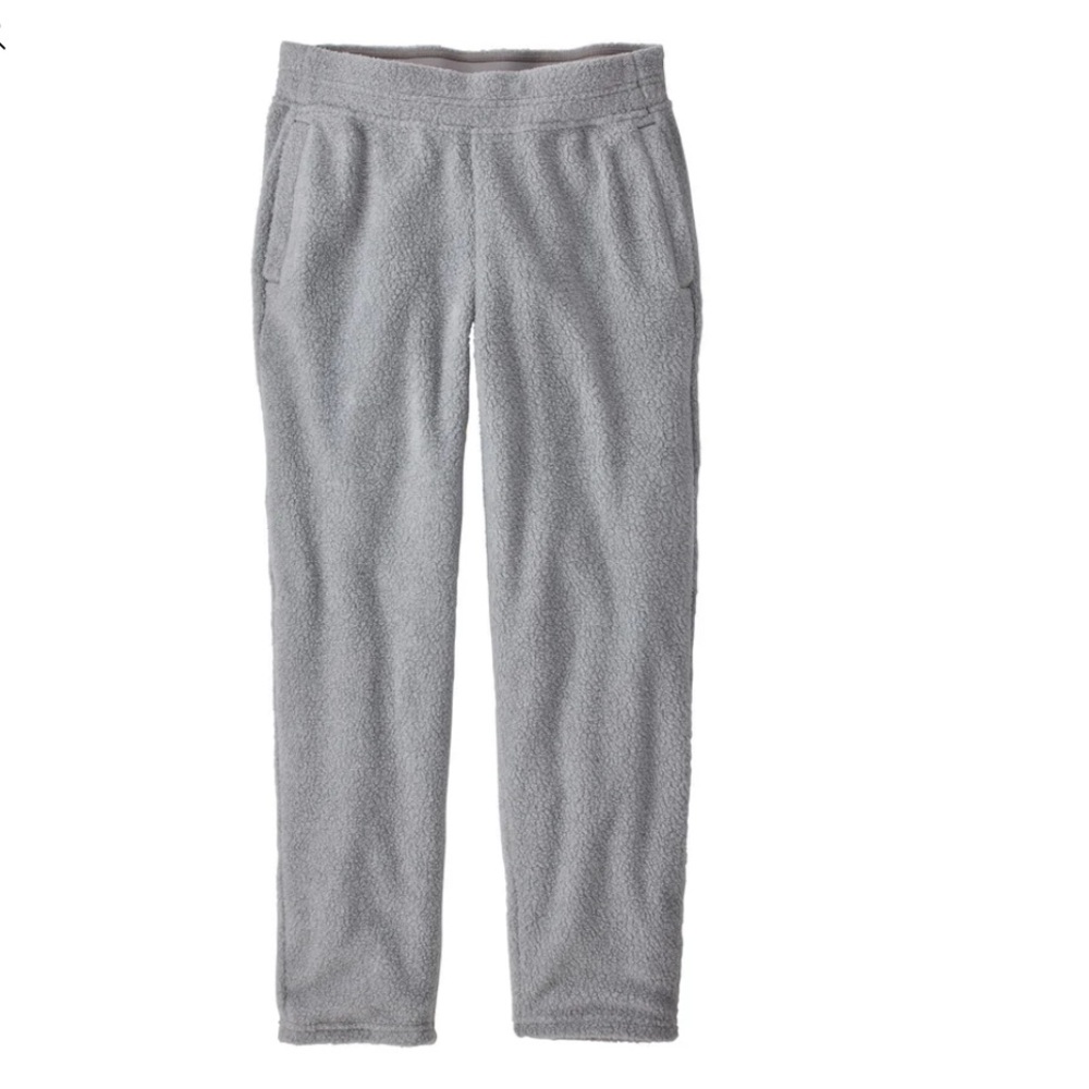 Patagonia Shearling cropped pants size XS elastic waist soft color Salt Grey